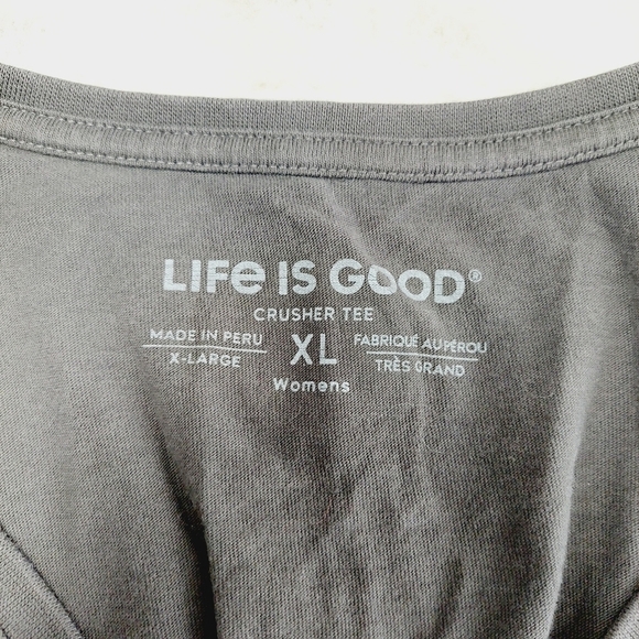 Crusher Tee Life Is Good Black Yellow Print Short Sleeve T-Shirt P7035 - Picture 6 of 9